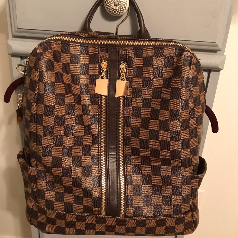 BOUTIQUE Brown check Back Pack